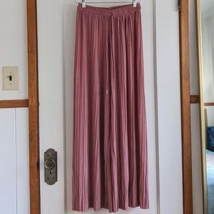 Wide Leg Pleated Pants in Dusty Rose